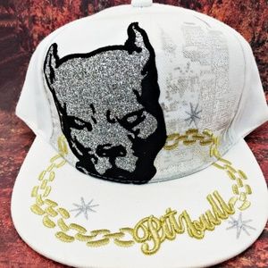 Pity Pit Bull Hat Baseball Cap Fitted White Gold S